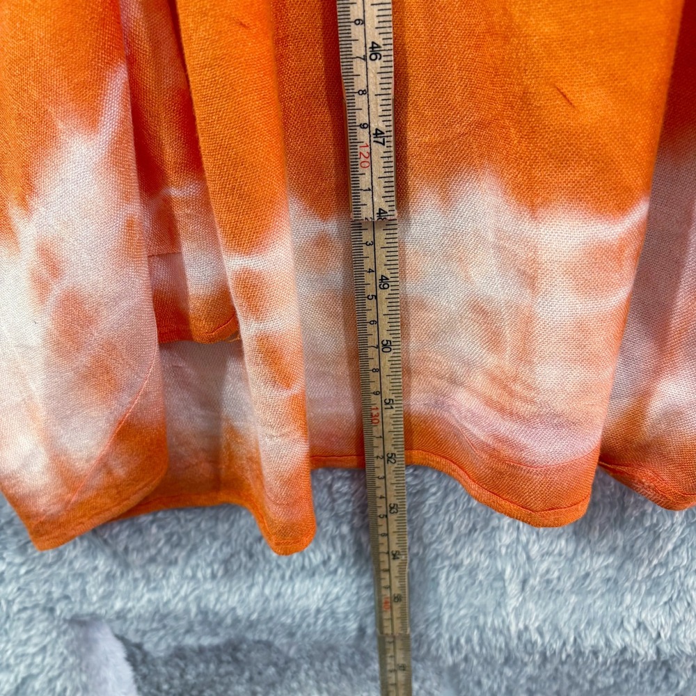 Free People Spellbound Tie Dye Kimono Duster Orange Viscose Boho Beach‎ Cover Up - Picture 5 of 6